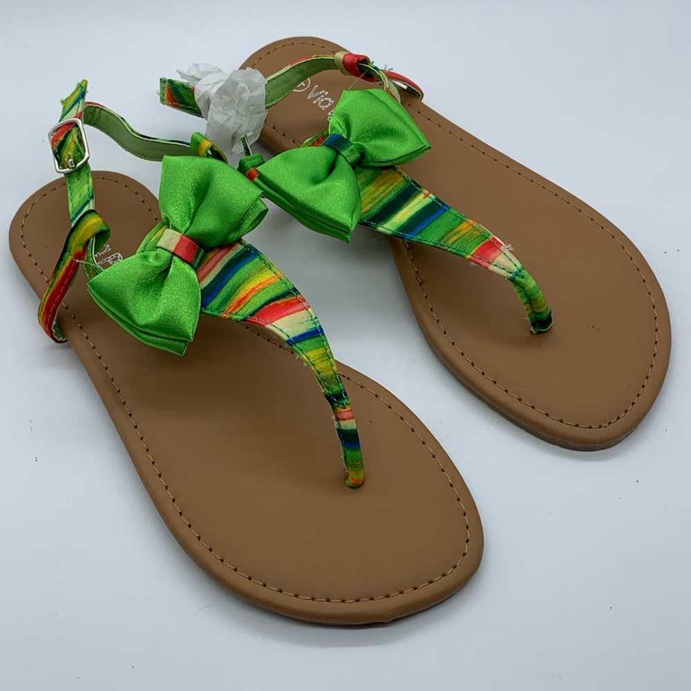 New Via Penny Collection Ellie Green Kid Girl Summer Shoes Sandal Size 4